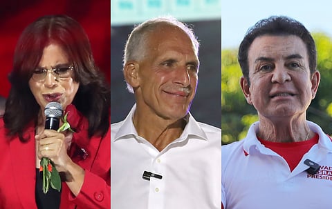 Rixi Moncada, Nasry 'Tito' Asfura e Salvador Nasralla.