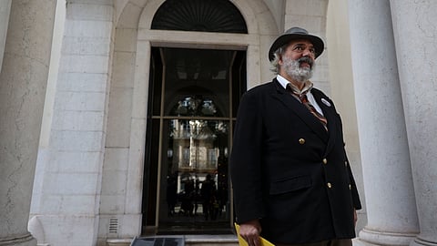 O músico Manuel João Vieira, fundador e vocalista da banda Ena Pá 2000