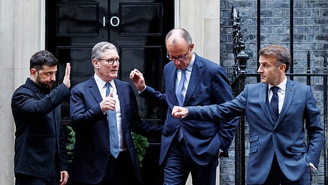 Zelensky, Starmer, Merz e Macron estiveram juntos na segunda-feira em Londres, Esta quinta-feira voltarão a reunir-se por videoconferência. 