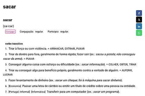 "Sacar" foi a palavra mais pesquisada no dicionário Priberam em 2025