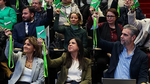 Inês Sousa Real no X Congresso do PAN, em Coimbra, no da 20 de dezembro de 2025.