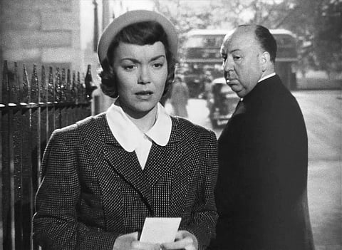 Jane Wyman em Pânico nos Bastidores (1950): "Que está a acontecer?", pergunta Hitchcock.