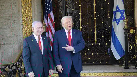 Netanyahu e Trump em Mar-a-Lago