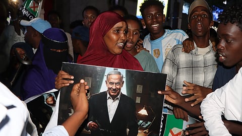 Protesto contra Israel na Somália.