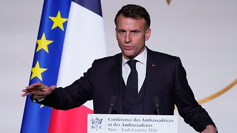 Macron usou discurso aos embaixadores franceses para criticar Trump.