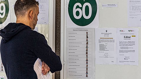 Mesa de voto na Cidade Universitária, em Lisboa, para as Presidenciais de 2026.