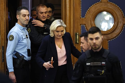 Marine Le Pen falou na primeira sessão do seu julgamento de recurso.