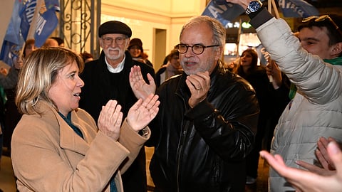 José Manuel Pureza, coordenador do BE, com a candidata presidencial Catarina Martins