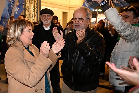 José Manuel Pureza, coordenador do BE, com a candidata presidencial Catarina Martins