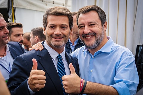 Salvini partilhou foto com Ventura, dando-lhe os parabéns pela passagem à segunda volta.