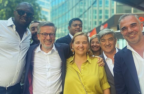 José Luís Tavares ao lado de Carlos Moedas, durante a campanha para as eleições autárquicas.