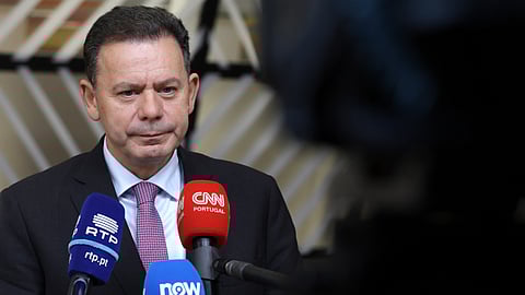 Luís Montenegro à chegada ao Conselho Europeu.