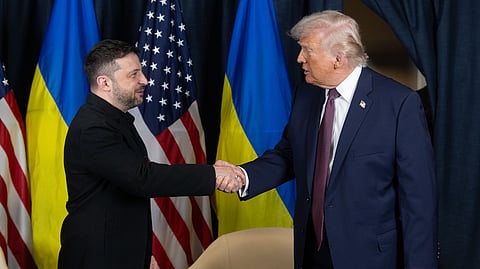 Zelensky e Trump em Davos.