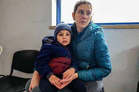 Inês Teixeira com o filho Tomás, ao colo