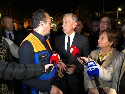 Gonçalo Lopes, presidente da CML, recebe Marcelo Rebelo de Sousa e Maria Lúcia Amaral no centro de Leiria