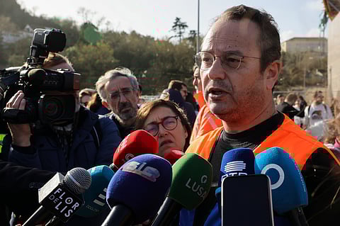 Gonçalo Lopes na operação de limpeza deste sábado, 31 de janeiro, em Leiria.