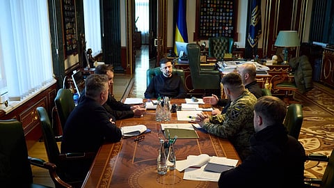 Zelensky esteve reunido com a equipa de negociação ucraniana. 