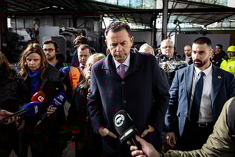 Luís Montenegro, primeiro-ministro, durante a visita a Pombal