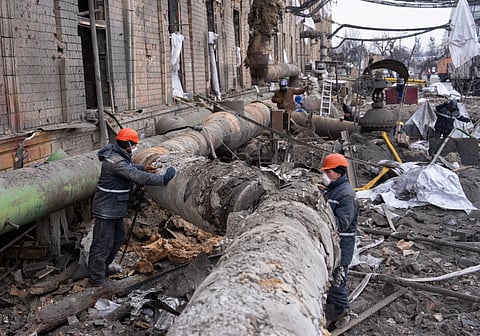 A Central Termoelétrica de Darnytsia foi danificado pelos recentes ataques de mísseis e drones russos em Kiev. 