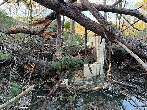 Charolinha da Mata dos Sete Montes, junto ao Convento de Cristo, em Tomar, ficou quase totalmente destruída.