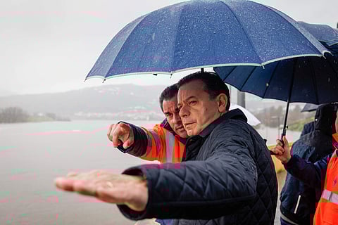 Primeiro-ministro, Luís Montenegro durante a visita a Peso da Régua