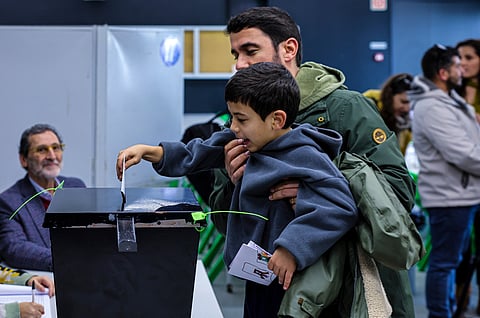 Eleição tem a presença dos miúdos.