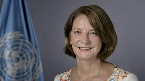 Mona Juul nas Nações Unidas.