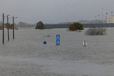 Estradas inundadas na zona de Coimbra