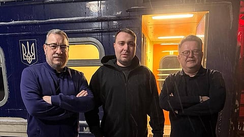 Delegação da Ucrânia que viajou para a Suíça