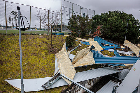 Rasto de destruição em Leiria devido ao mau tempo 
