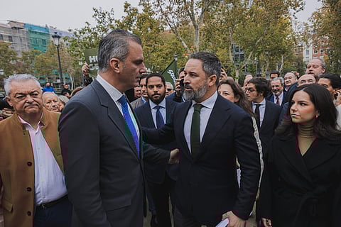 Javier Ortega Smith e Santiago Abascal em novembro de 2023.