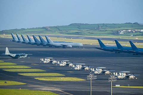 Aviões americanos nas Lajes.