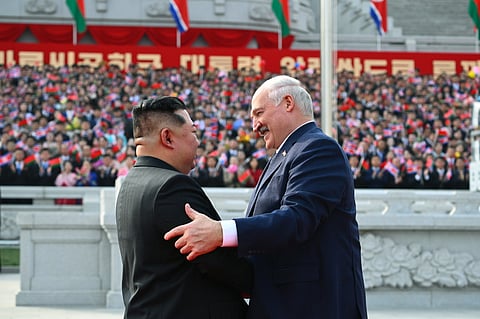 Aliados de Putin reunidos. Lukashenko e Kim Jong-un encontram-se na Coreia do Norte