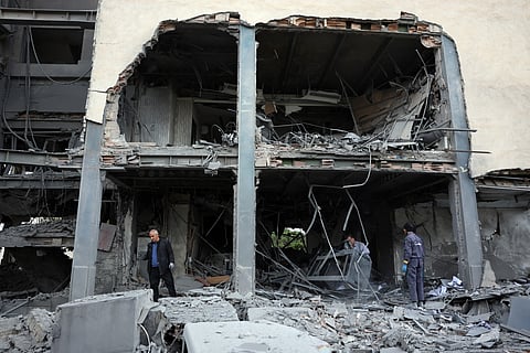 O escritório da emissora do Qatar Al Araby foi destruído no sábado após um ataque aéreo no norte de Teerão.