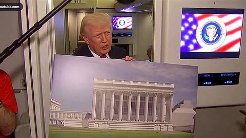 "Temos vidros à prova de bala, telhados e tetos à prova de drones." Trump mostra sala de baile da Casa Branca