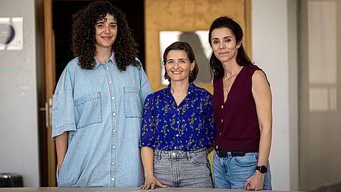 Raquel André, Catarina Vieira e Sara de Castro, coordenadoras do projeto MUDA. 