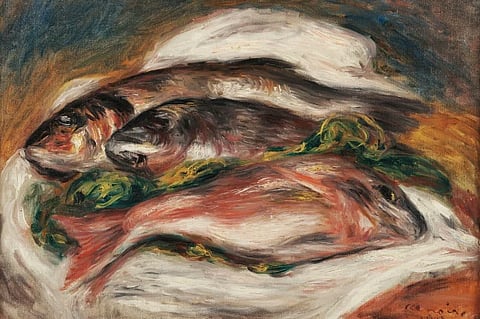 'Os Peixes' uma pintura a óleo de Pierre-Auguste Renoir, datada de 1917, foi um dos quadros roubados.