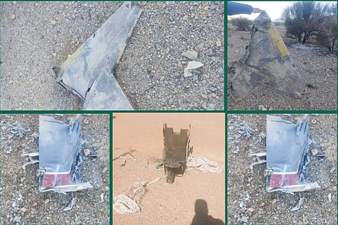 Imagens de destroços do caça norte-americano que foram colocadas nas redes sociais.