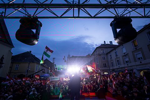 Comício de Viktor Orbán.