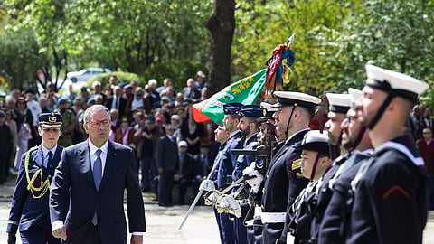 Presidente da República, António José Seguro, na cerimónia do Dia do Combatente, junto ao Mosteiro da Batalha, em Leiria