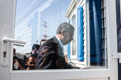Presidente da República, António José Seguro, durante a visita a um parque de habitações modulares 