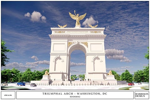 Washington vai ter Arco Triunfal de Trump semelhante a Estátua da Liberdade com inscrição “Uma Nação Sob Deus”