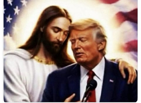 Trump faz publicação de foto gerada por IA em que aparece ao lado de Jesus Cristo. "Acho bastante bonito" 