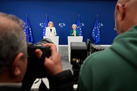 Ursula von der Leyen na apresentação da app