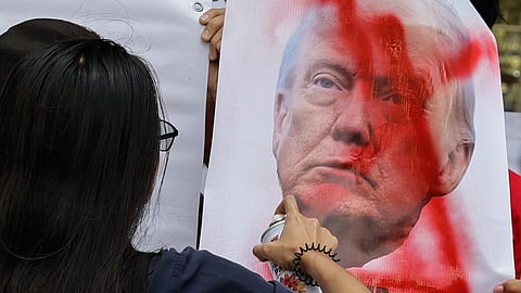 Protesto contra Donald Trump.