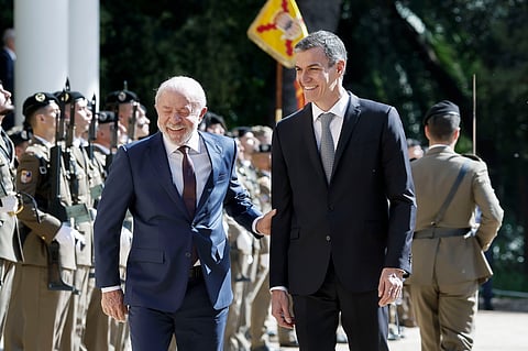 Lula da Silva e Pedro Sánchez em Barcelona