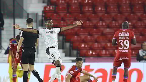 Gustavo Silva, do Vitória de Guimarães, festeja o golo contra o Gil Vicente 