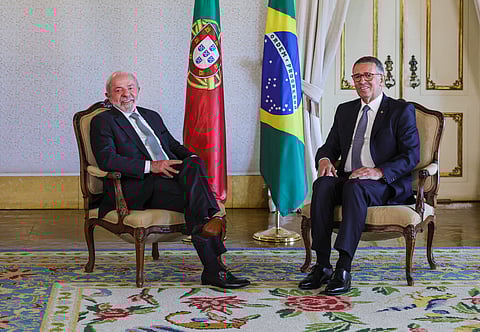 Lula da Silva e António José Seguro. Foi o primeiro encontro do brasileiro com o novo presidente de Portugal. 21 de abril de 2026.