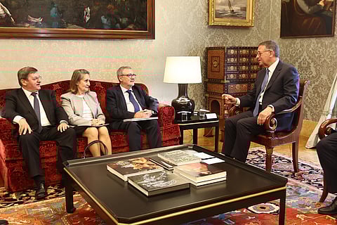 Mário Mourão (mais próximo de Seguro) com outros representantes da UGT na audiência com o Presidente da República.