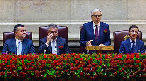 José Pedro Aguiar-Branco durante o discurso na sessão solene do 25 de abril.